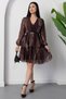 Double-Breasted Layered Collar Chiffon Dress with Belt Layers Dks935 - 3