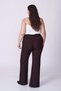 Spanish Fabric Pants with Folded Hem and Slit Detail - 8