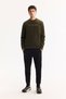 Men's Khaki Crew Neck Soft Touch Printed Fleece Regular Fit Sweatshirt A52Y1269 - 6