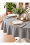 Pearl Velvet Textured Gray Round Tablecloth - 2