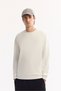 Men's Ecru Crew Neck Cotton Bi-Stretch Regular Fit Sweatshirt A52Y1271