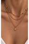 Women's Gold Color 3-Star Detail – Layered Stylish Chain Necklace