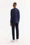 Men's Navy Blue Crew Neck Cotton Bi-Stretch Printed Regular Fit Sweatshirt A52Y1260 - 4