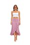Vs-F008 Nia Dusty Rose Skirt with Flounces and Slits Midi Skirt