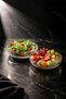 Evora - Set of 2 Transparent Glass Salad and Fruit Bowls - Serving Presentation 18 cm - 5