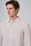 Men's Grey Cotton Trend Tree Bark Pattern Dynamic Fit Polo Neck Sweat-Shirt - 4