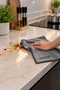 (1 Piece) Gray Microfiber Magic Oil Built-in Cooker Hood Kitchen Cloth 40*40 - 9