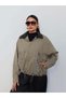 Leather Collar Embroidered Jacket - 5