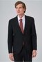 Men's Black Slim Fit Mono Collar Vest Suit - 4
