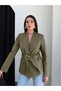 Gold Buckle Belted Linen Jacket - 5