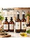 4-Piece Set of 2 Amber 750ml Oil Bottles, 2-Piece Amber Soap Dispenser Kitchen Oil Bottle Soap Dispenser Set (Without Stand)
