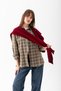 Yumoş Square Neck Tie-Up Knit Scarf - Square Piece Scarf - Knit Shoulder Scarf Office Daily Fashion Scarf - 6