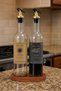 Amber 2-Piece 750 ml Olive Oil Liquid Oil Bottle Oil Pot Oil Bottle Glass Bottle Gold with Wooden Stand - 3