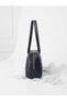 Navy Blue Color Baguette Women's Shoulder Bag Faux Leather Daily Handbag - 2