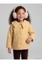 Peak New Season Girls' Jacket with Yellow Button Collar Detail and Peter Pan Collar