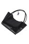 Black Faux Leather Hand and Shoulder Bag with Snap Closure