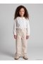 Peak New Season Ecru Elastic Waist Floral Girls' Pants