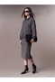 Özmarka New Season Anthracite Zippered Plaid Pencil Skirt