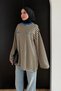 Women's Combed Cotton Fabric Letter Printed Crew Neck Striped Tunic 3260 Blue - 4