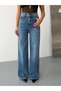 Women's High Waist Wide Leg Jean Pants with Elastic Back