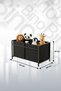 Toy Basket Double Compartment Metal Body Fabric Toy Storage Box Kids Room Organizer Black - 7