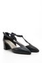 Women's Navy Blue Antique Ankle Strap Medium Heeled Genuine Leather Shoes - 5