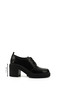 Black Patent Leather Genuine Leather Round Toe Thick Heeled Lace up Women's Shoes 24300 - 3