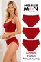 High Waist Lace Bato New Year's Special Collection Women's Panties Red 3-Piece 555