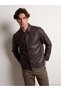 Timeless Clothing & Timeless Choices Standard Fit Shirt Roba Collar Men's Leather Look Jacket - 2