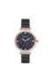 Women's Rose Gold-Black Steel Case Oval Dial Metal Band Wristwatch Quartz Mechanism Analog Display - 3