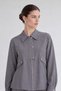 Pocket Detailed Zippered Skirt Set Gray - 4