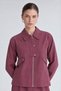 Pocket Detailed Zippered Skirt Suit Burgundy - 4