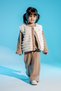 Girl's Plush Vest, Ruffle Detailed Knit Sweater and Wide-Legged Trousers 3-Piece Set 8305 Wnt
