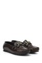 Women's Brown Patent Leather Flat Sole Buckled Ballet Flats - 3