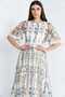 Embroidered Sheer Midi Dress with Lining - 3