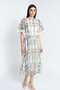 Embroidered Sheer Midi Dress with Lining - 2