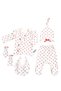 Baby Girl White Heart Luxury Fancy 5 Piece Hospital Release Newborn Set Stl6231