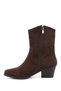 Women's Brown Suede Pointed Toe Chunky Heeled Cowboy Boots - 6