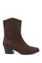 Women's Brown Suede Pointed Toe Chunky Heeled Cowboy Boots