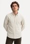 Men's White Striped Regular Fit Long Sleeve Shirt