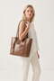 Faux Leather Shoulder Bag with Puppies