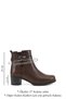 Women's Brown Antique Zippered Thick Heeled Genuine Leather Boots - 3