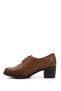 Tan Antique Gön Genuine Leather Round Toe Medium Heeled Lace Up Women's Shoes 24230 - 6