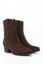 Women's Brown Suede Pointed Toe Chunky Heeled Cowboy Boots - 5