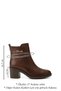 Women's Brown Zippered Thick Heeled Genuine Leather Boots - 3