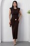 Crew Neck Gathered Side Buckle Dress K-251642 - 6