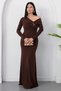 One-Shoulder Madonna Collar Buckle Dress K-252672 - 3
