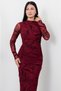 Crew Neck Gathered Long Sleeve Glitter Dress Dks1463 - 6