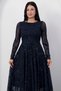 Crew Neck Skirted Glitter Tulle Dress Dks1387-1 - 2