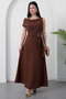 Wide Collar Waist Buckle Sleeveless Dress Grs3978 - 3